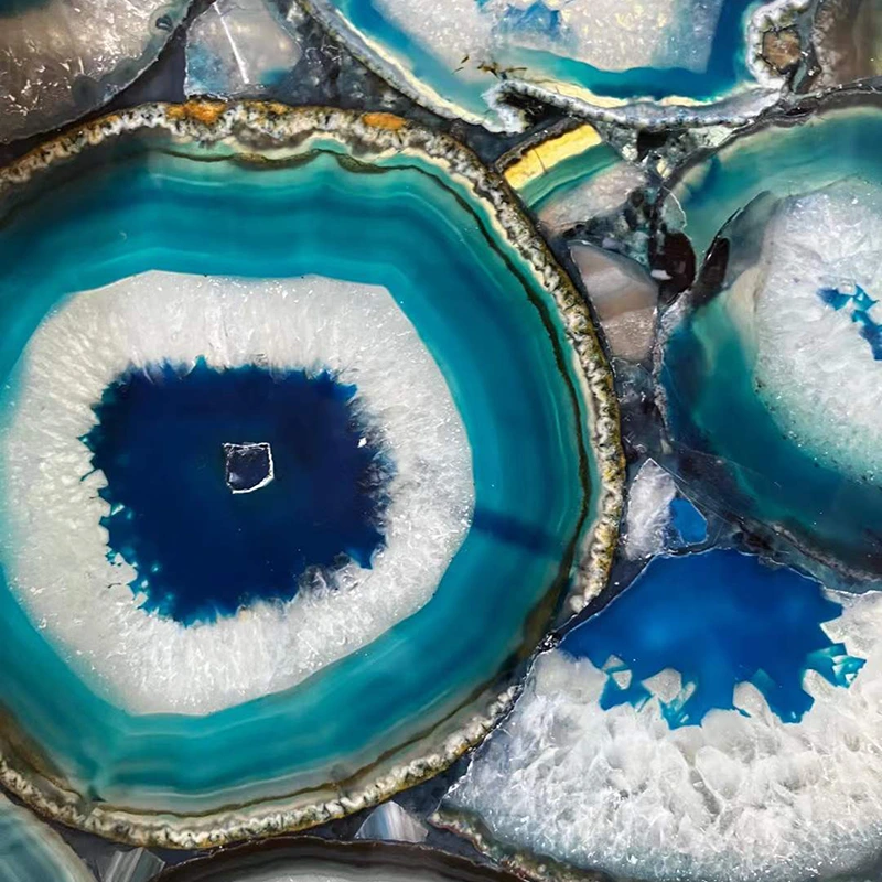 Dalles d'agate bleu