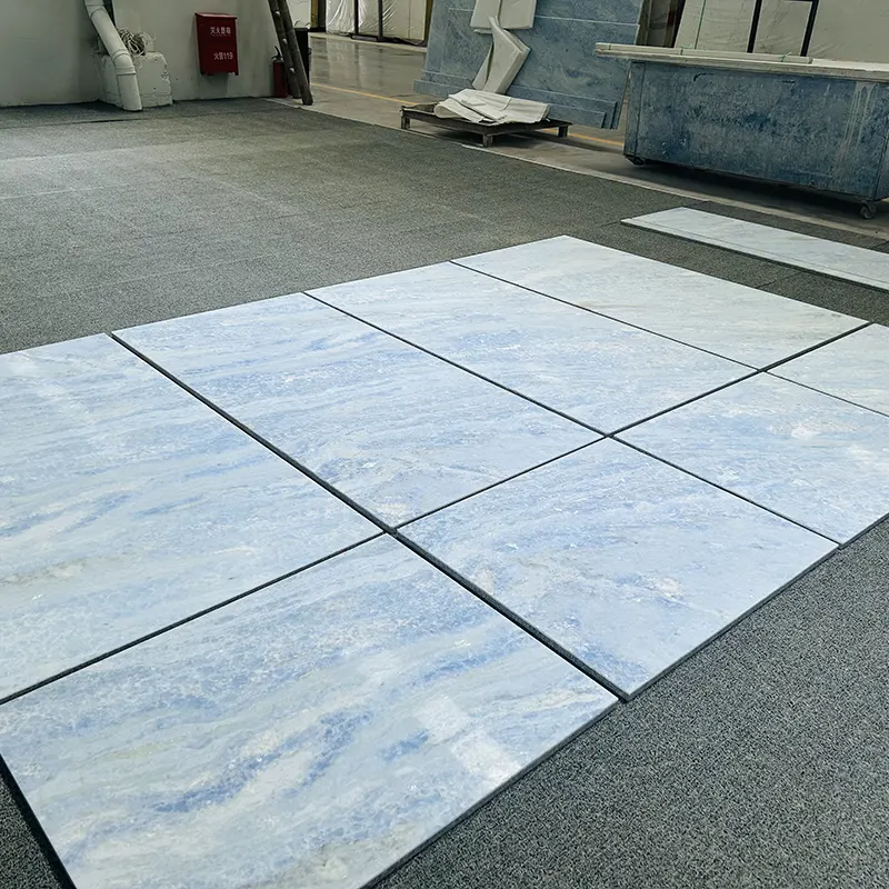 Carreaux de mur d'accent en marbre bleu