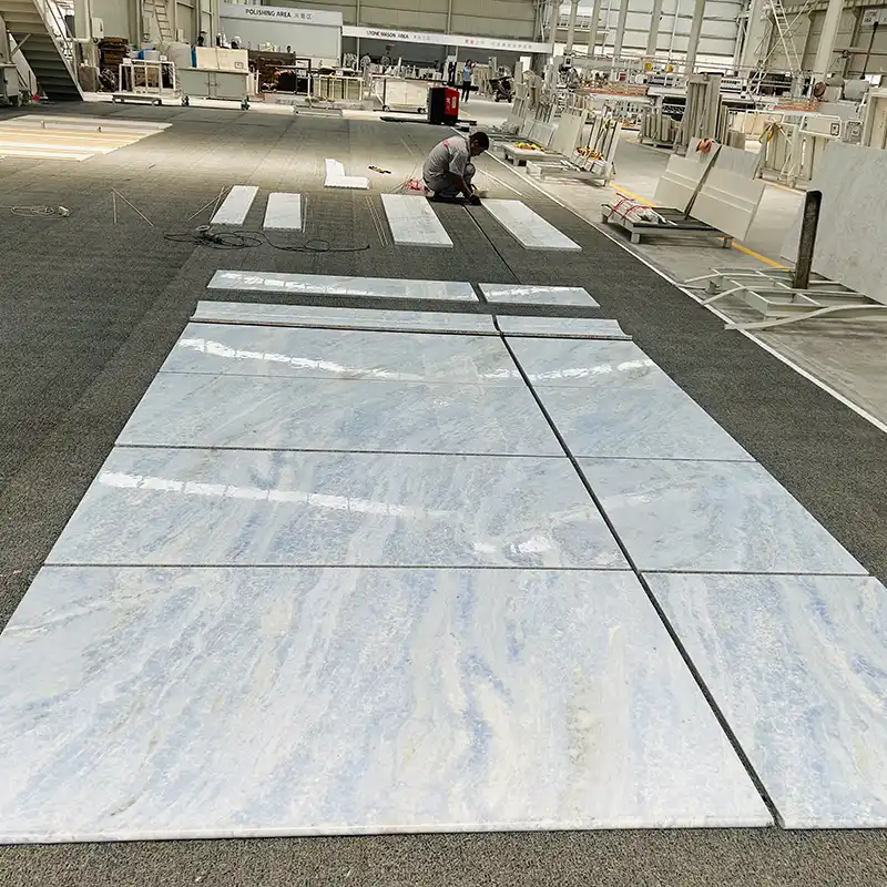 Carreaux muraux en marbre supplémentaires bleu de calcite