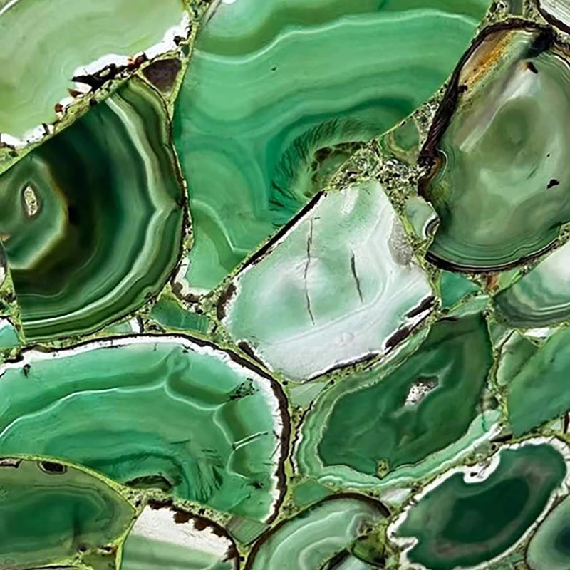 Dalles d'agate verte