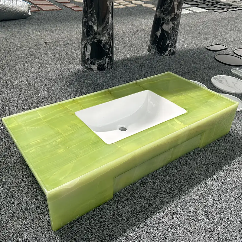 Haut de vanité verte onyx